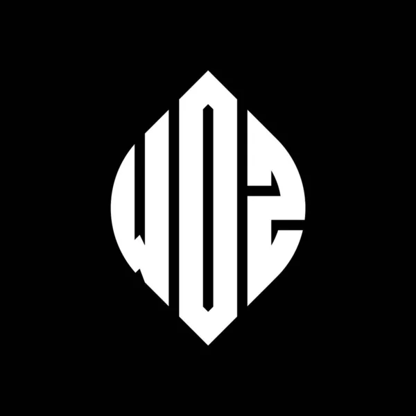 Diseño Del Logotipo Letra Circular Wdz Con Forma Círculo Elipse — Vector de stock