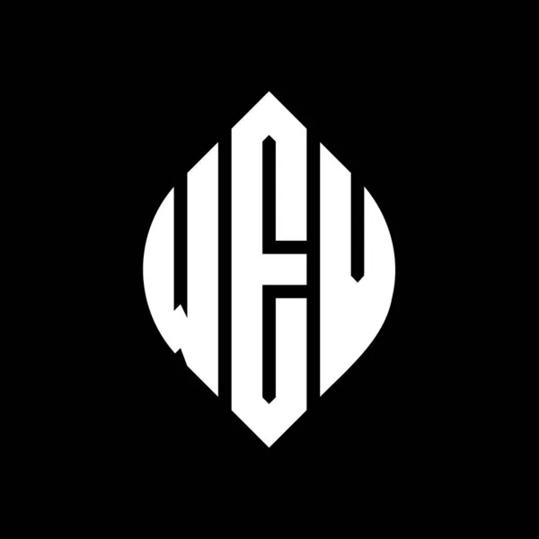 Дизайн Логотипа Образного Круга Кружком Буквой Pse Wev Эллиптические Буквы — стоковый вектор