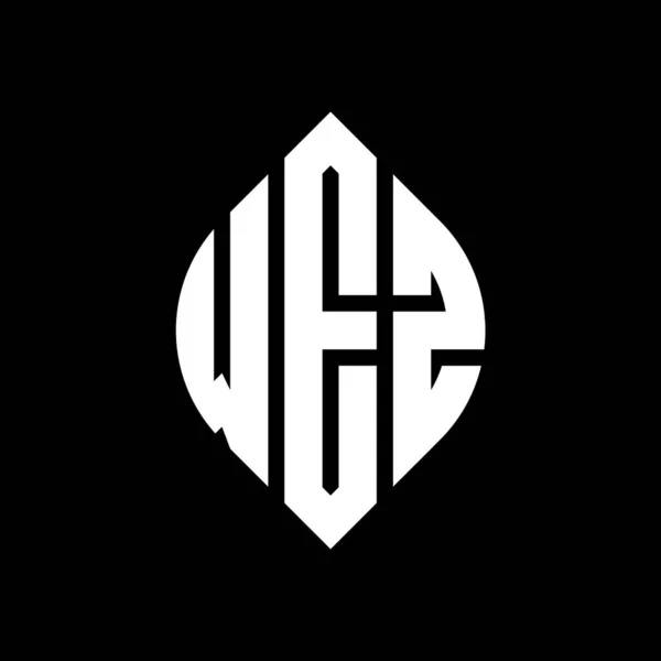 Wez Circle Letter Logo Design Circle Ellipse Shape Wez Ellipse — Stock Vector