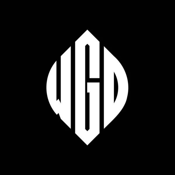 Wgo Daire Harf Logosu Dizaynı Daire Elips Şeklinde Wgo Elips — Stok Vektör