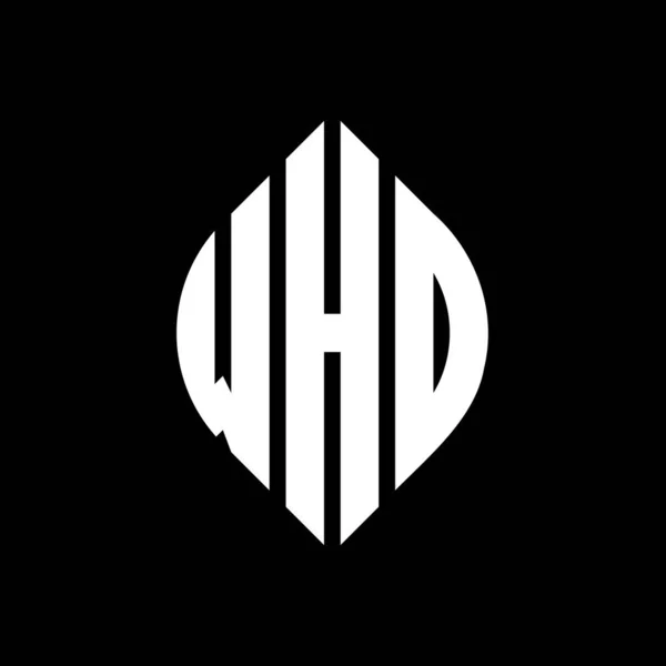 Projekt Logo Litery Whd Okręgiem Elipsą Litery Eliptyczne Whd Stylem — Wektor stockowy