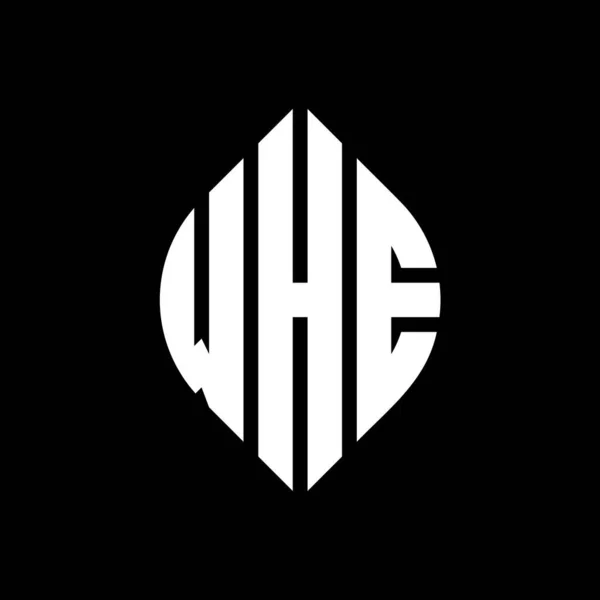 Whe Círculo Carta Logotipo Design Com Forma Círculo Elipse Whe — Vetor de Stock