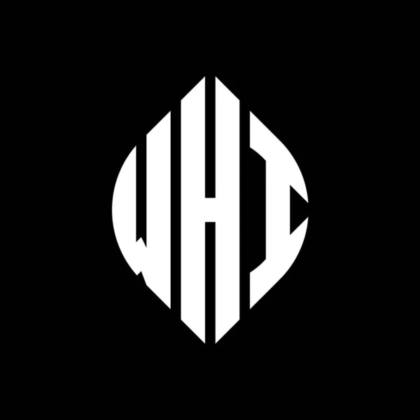 Projekt Logo Litery Whi Okręgiem Elipsą Litery Eliptyczne Whi Stylem — Wektor stockowy