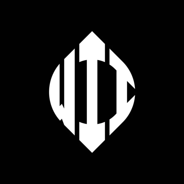 Logo Okręgu Wii Okręgiem Elipsą Litery Eliptyczne Wii Stylu Typograficznym — Wektor stockowy