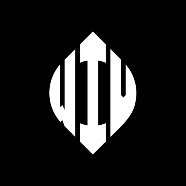 Diseño Del Logotipo Letra Circular Wiv Con Forma Círculo Elipse — Vector de stock