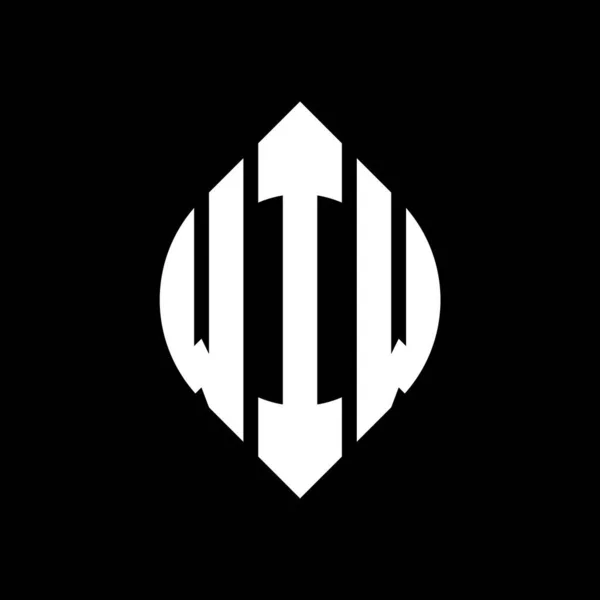 Diseño Del Logotipo Letra Del Círculo Wiw Con Forma Círculo — Vector de stock