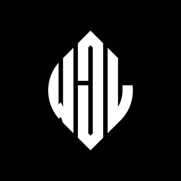 Diseño Del Logotipo Letra Del Círculo Wjl Con Forma Círculo — Vector de stock