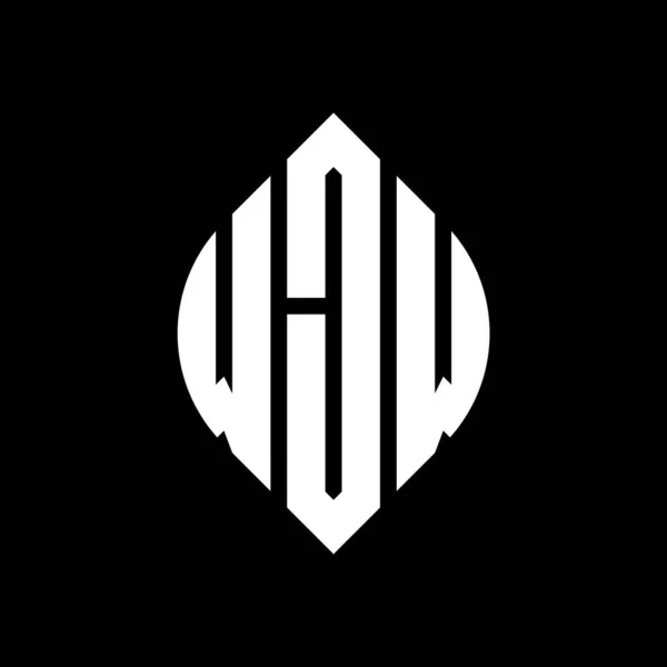 Diseño Del Logotipo Letra Del Círculo Wjw Con Forma Círculo — Vector de stock