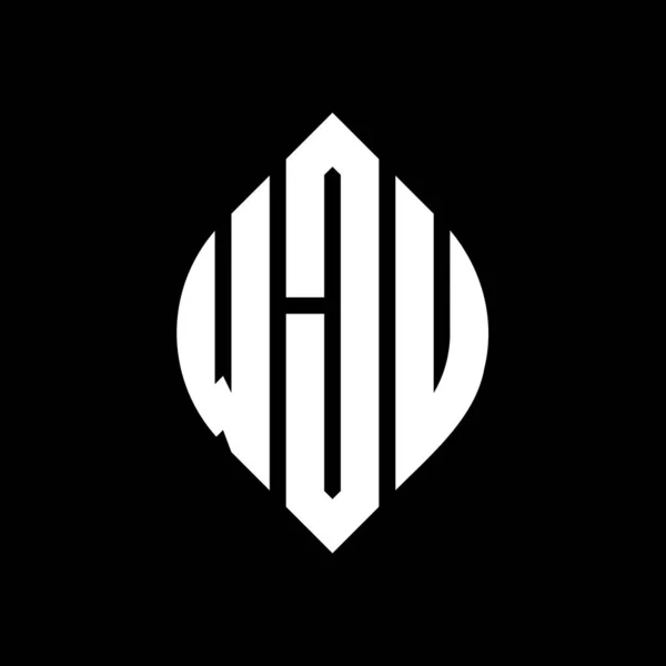 Дизайн Логотипа Круга Wju Формой Круга Эллипса Wju Эллиптические Буквы — стоковый вектор