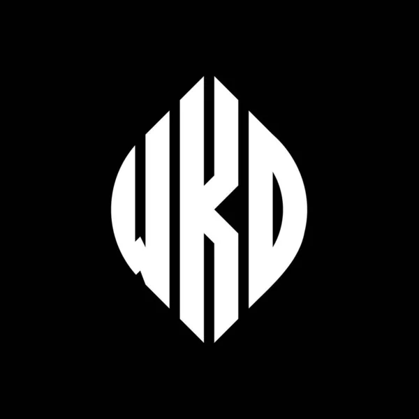 Σχεδιασμός Λογότυπου Γράμματος Wko Κύκλο Και Σχήμα Έλλειψης Γράμματα Έλλειψης — Διανυσματικό Αρχείο