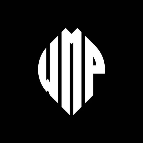 Wmp Cerchio Lettera Logo Design Con Cerchio Forma Ellittica Lettere — Vettoriale Stock