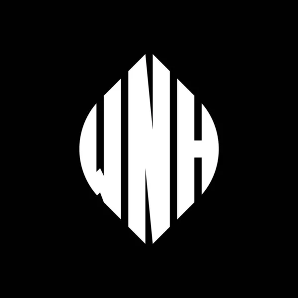 Wnh Círculo Letra Logotipo Design Com Forma Círculo Elipse Wnh —  Vetores de Stock