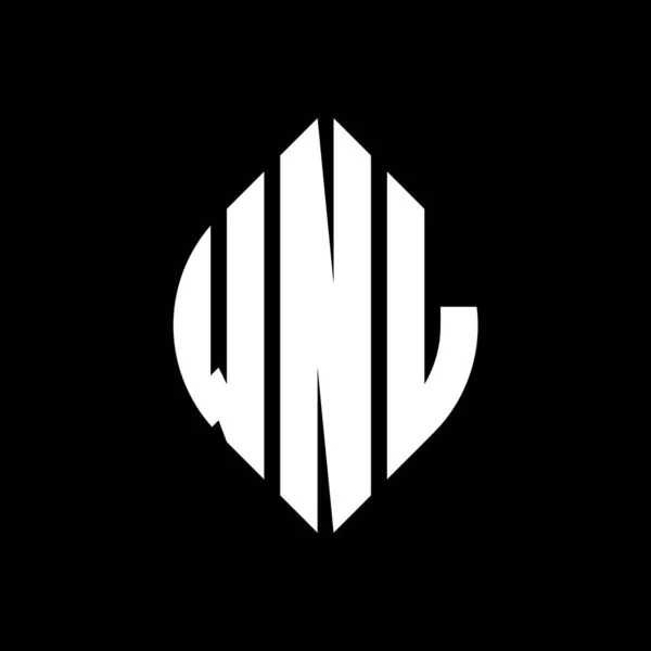 Projekt Logo Litery Okręgu Wnl Okręgiem Elipsą Litery Eliptyczne Wnl — Wektor stockowy