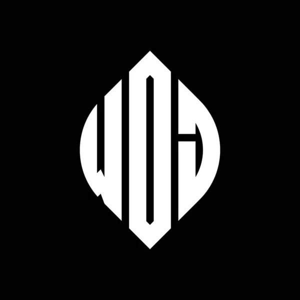 Diseño Del Logotipo Letra Del Círculo Woj Con Forma Círculo — Archivo Imágenes Vectoriales