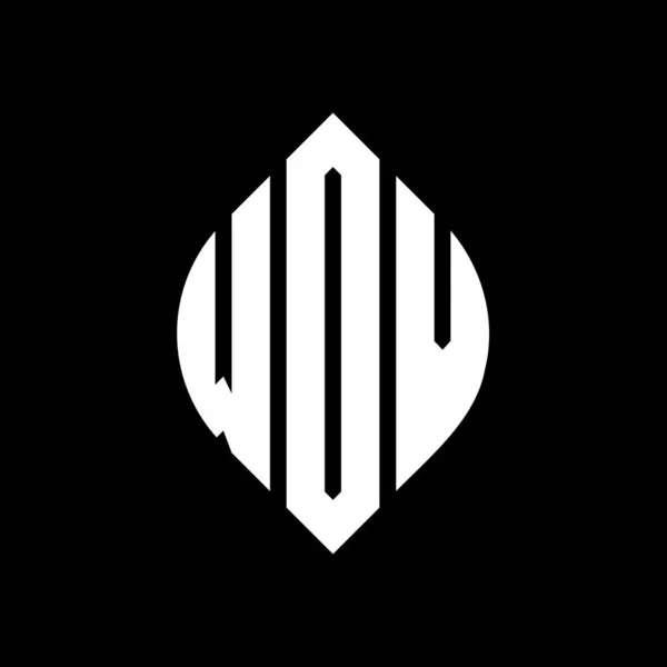 Diseño Logotipo Letra Círculo Wov Con Forma Círculo Elipse Letras — Archivo Imágenes Vectoriales