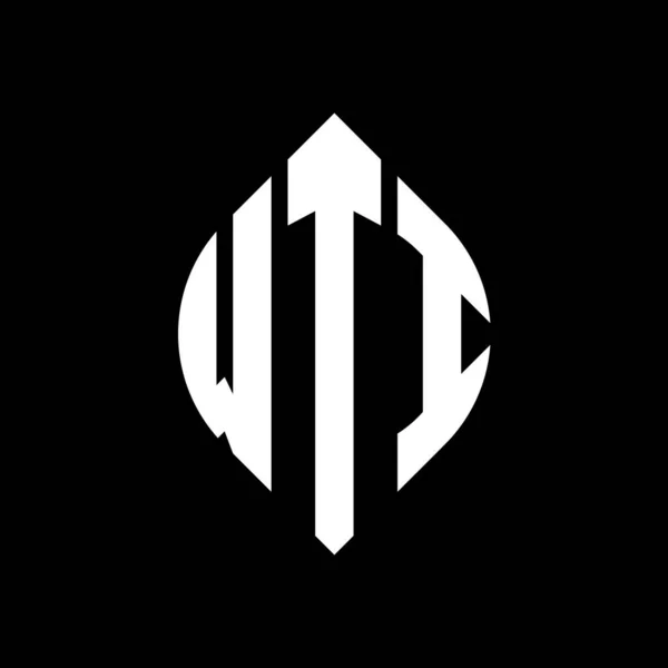 Diseño Del Logotipo Letra Circular Wti Con Forma Círculo Elipse — Vector de stock