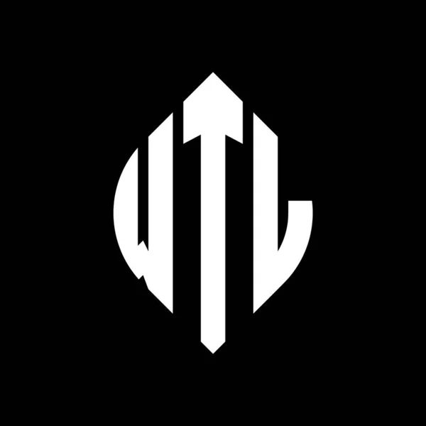 Projekt Logo Litery Okręgu Wtl Okręgiem Elipsą Litery Eliptyczne Wtl — Wektor stockowy