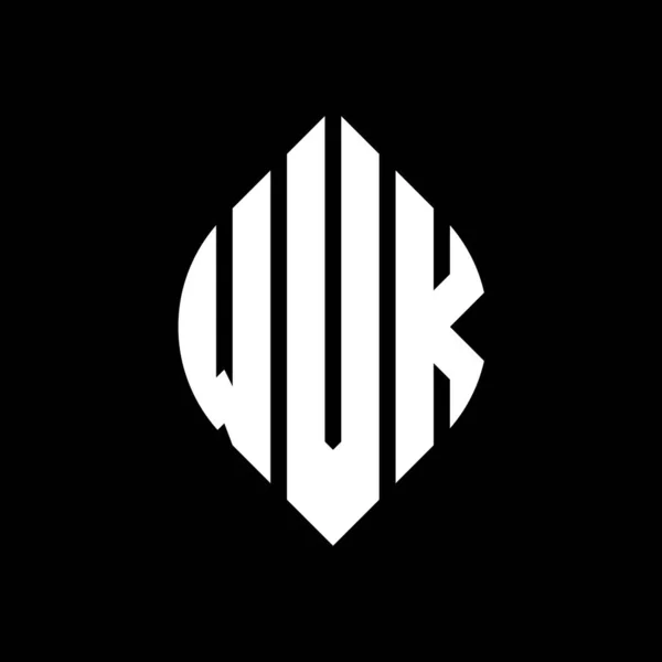Wvk Cerchio Lettera Logo Design Con Cerchio Forma Ellittica Lettere — Vettoriale Stock