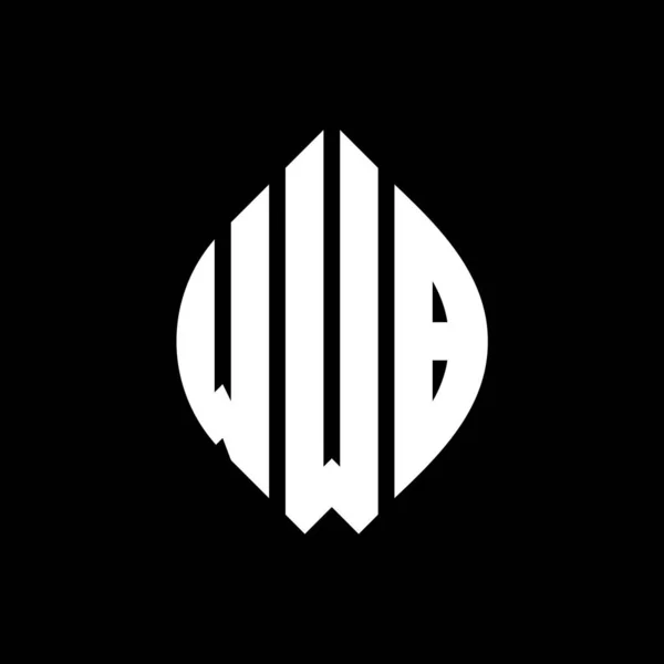 Design Písmene Kruhu Wwb Kruhovým Elipsovým Tvarem Elipsa Wwb Písmena — Stockový vektor