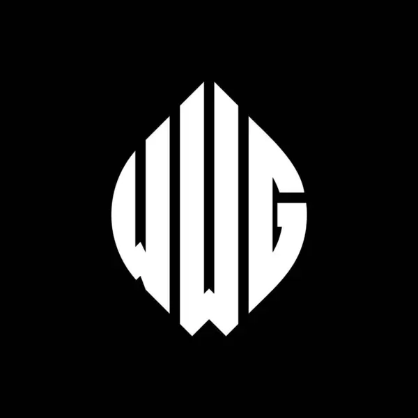 Wwg Kruh Písmeno Logo Design Kružnicí Elipsy Tvar Wwg Elipsy — Stockový vektor
