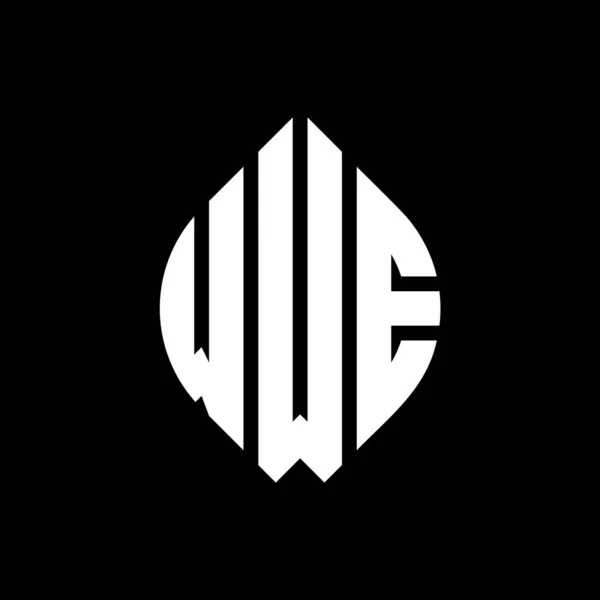 Wwe Kruhové Písmeno Logo Design Kruhovým Elipsovým Tvarem Wwe Elipsy — Stockový vektor