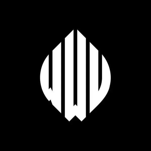 Projekt Logo Okręgu Wwu Okręgiem Elipsą Listy Eliptyczne Wwu Stylu — Wektor stockowy