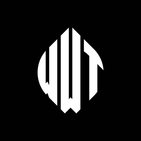Wwt Kruh Písmeno Logo Design Kružnicí Elipsy Tvar Wwt Elipsy — Stockový vektor