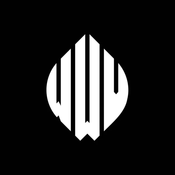 Wwv Kruh Písmeno Logo Design Kružnicí Elipsy Tvar Wwv Elipsy — Stockový vektor