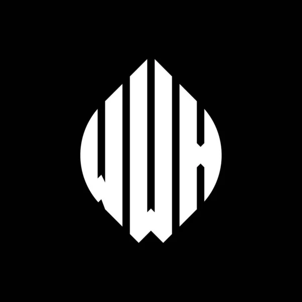 Design Písmene Kruhu Wwx Kruhovým Elipsovým Tvarem Wwx Elipsy Písmena — Stockový vektor