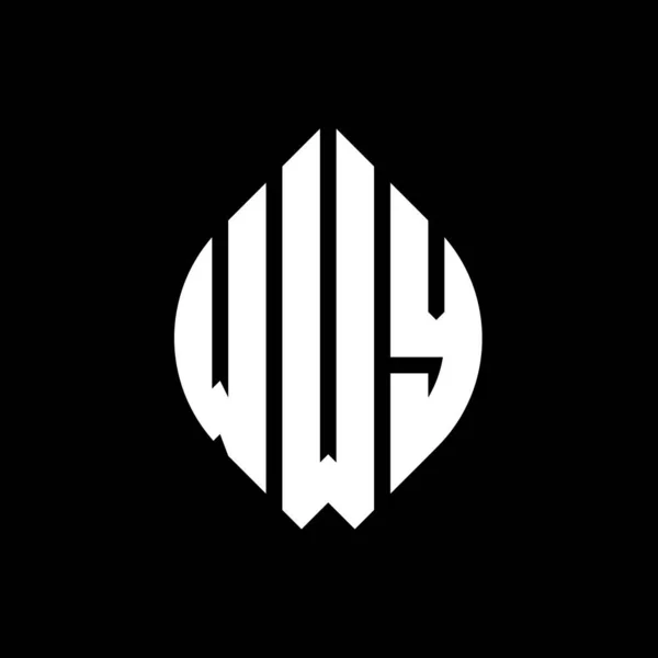 Projekt Logo Okręgu Wwy Okręgiem Elipsą Listy Eliptyczne Wwy Stylem — Wektor stockowy