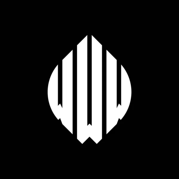 Www Kruh Písmeno Logo Design Kružnicí Elipsy Tvar Www Elipsy — Stockový vektor
