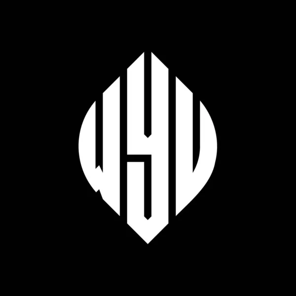 Projekt Logo Litery Wyu Okręgiem Elipsą Litery Eliptyczne Wyu Stylem — Wektor stockowy