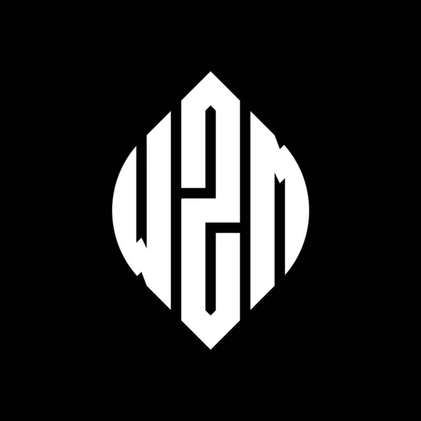 Diseño Logotipo Letra Círculo Wzm Con Forma Círculo Elipse Letras — Vector de stock