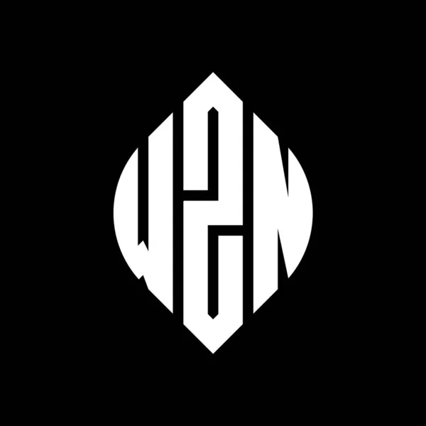 Wzn Circle Letter Logo Design Circle Ellipse Shape Wzn Ellipse — Stock Vector