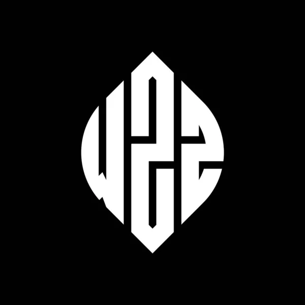 Projekt Logo Litery Okrężnej Wzz Okręgiem Elipsą Litery Eliptyczne Wzz — Wektor stockowy