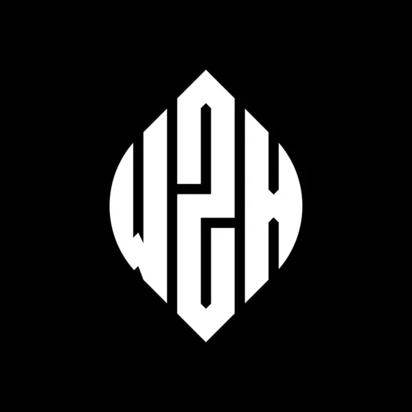 Diseño Logotipo Letra Circular Wzx Con Forma Círculo Elipse Letras — Vector de stock