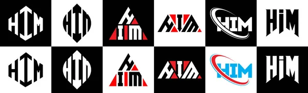 Ihm Buchstabe Logo Design Sechs Stil Ihm Polygon Kreis Dreieck — Stockvektor