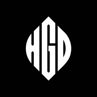 Çember ve elips şekilli XGD daire harf logosu tasarımı. Tipografik biçimli XGD elips harfleri. Üç baş harf daire şeklinde bir logo oluşturuyor. XGD Çember Amblemi Soyut Monogram Harf İşaretleyici Vektörü.