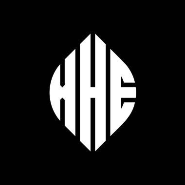Çember ve elips şekilli XHE daire harf logosu tasarımı. XHE elips harfleri tipografik tarzda. Üç baş harf daire şeklinde bir logo oluşturuyor. XHE Çember Amblemi Soyut Monogram Harf İşaretleme Vektörü.