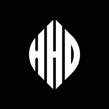 Çember ve elips şekilli XHO daire harf logosu tasarımı. Tipografik tarzda XHO elips harfleri. Üç baş harf daire şeklinde bir logo oluşturuyor. XHO Çember Amblemi Soyut Monogram Harf İşaretleyici Vektörü.