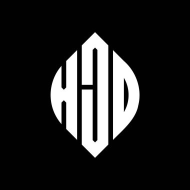 Çember ve elips şekilli XJO daire harf logosu tasarımı. Tipografik tarzda XJO elips harfleri. Üç baş harf daire şeklinde bir logo oluşturuyor. XJO Çember Amblemi Soyut Monogram Harf İşaretleyici Vektörü.