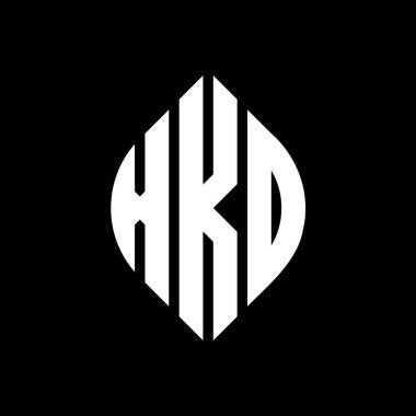 Çember ve elips şekilli XKD daire harf logosu tasarımı. Tipografik biçimli XKD elips harfleri. Üç baş harf daire şeklinde bir logo oluşturuyor. XKD Çember Amblemi Soyut Monogram Harf İşaretleyici Vektörü.