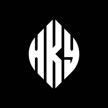Çember ve elips şekilli XKY daire harf logosu tasarımı. Tipografik biçimli XKY elips harfleri. Üç baş harf daire şeklinde bir logo oluşturuyor. XKY Çember Amblemi Soyut Monogram Harf İşaretleyici Vektörü.