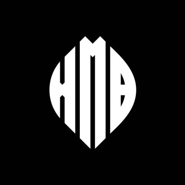 Çember ve elips şekilli XMB daire harf logosu tasarımı. Tipografik biçimli XMB elips harfleri. Üç baş harf daire şeklinde bir logo oluşturuyor. XMB Çember Amblemi Soyut Monogram Harf İşaretleyici Vektörü.