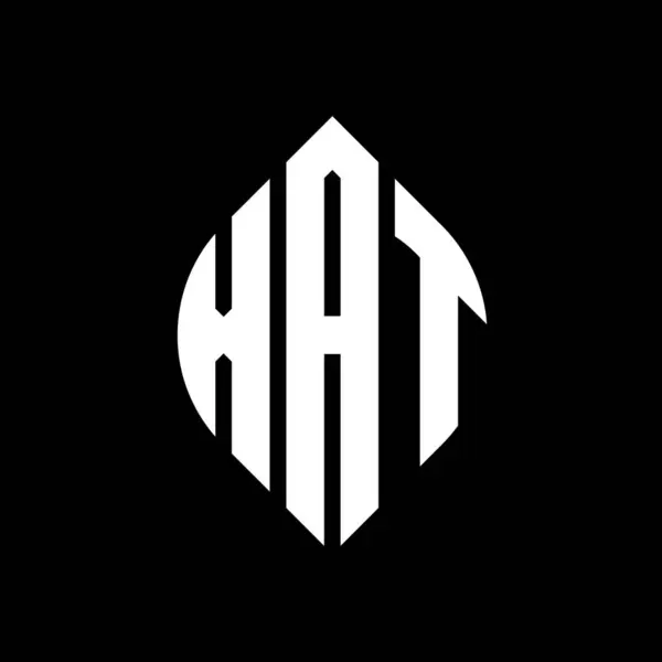 Σχεδιασμός Λογότυπου Γράμματος Xat Κύκλου Κύκλο Και Σχήμα Έλλειψης Xat — Διανυσματικό Αρχείο