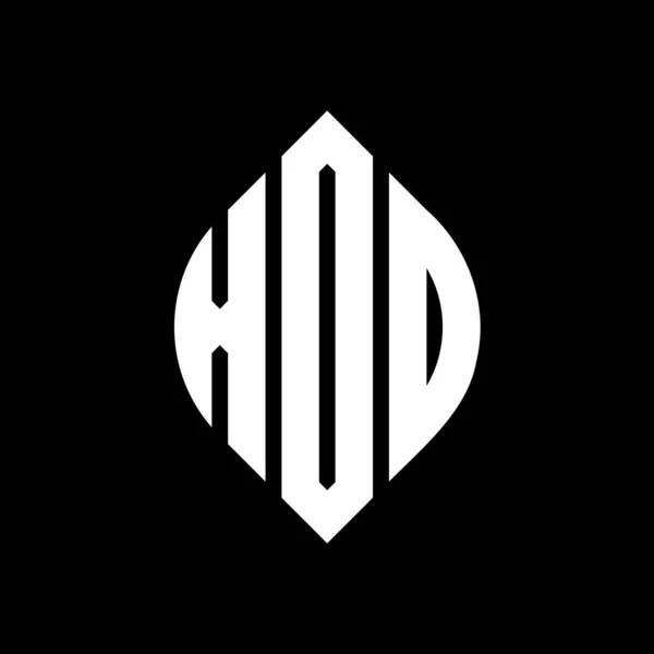 Дизайн Логотипу Літери Xdo Колом Формою Еліпса Xdo Еліпс Літери — стоковий вектор
