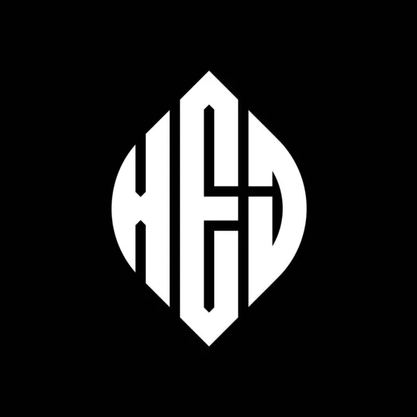 Дизайн Логотипа Круга Xej Кругом Эллипсом Xej Эллиптические Буквы Типографским — стоковый вектор