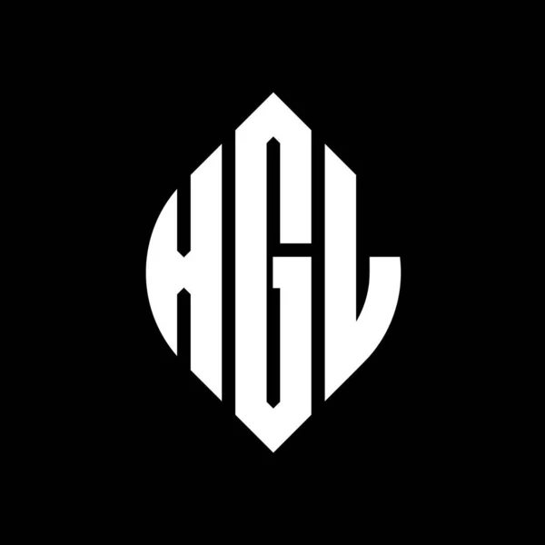 Xgl Círculo Carta Logotipo Design Com Forma Círculo Elipse Xgl — Vetor de Stock