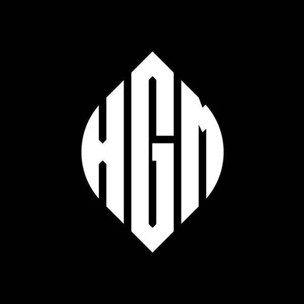 Дизайн Логотипу Кругової Літери Xgm Колом Формою Еліпса Xgm Еліпс — стоковий вектор