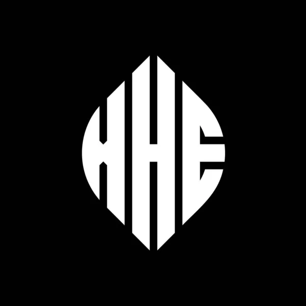 Xhe Círculo Carta Logotipo Design Com Forma Círculo Elipse Xhe — Vetor de Stock